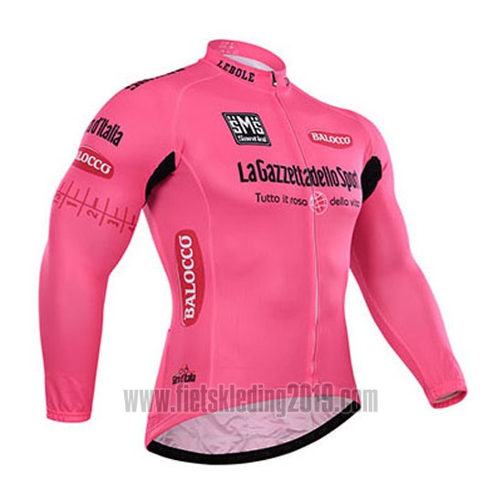 2015 Fietskleding Giro D'italie Roze Lange Mouwen en Koersbroek